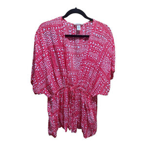 Victoria's Secret Red Heart Kimono Robe One Size Coverup Shirt